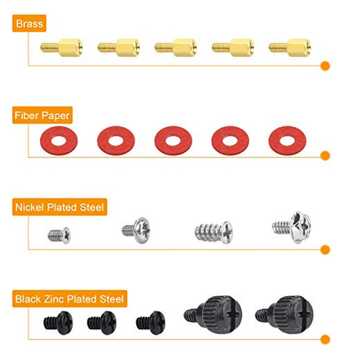 Powlankou PC Computer Screws Standoffs Kit for Hard Drive Computer Case Motherboard Fan Power Graphics
